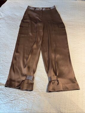 Women's Brown Babaton Cargo Wide-Leg Pants
